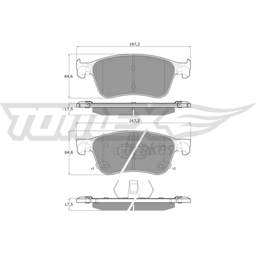 Sada brzdových platničiek kotúčovej brzdy TOMEX Brakes TX 61-13