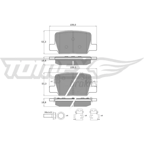 Sada brzdových platničiek kotúčovej brzdy TOMEX Brakes TX 61-20