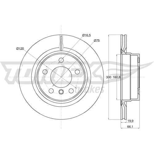 Brzdový kotúč TOMEX Brakes TX 74-31