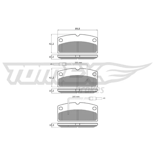 Sada brzdových platničiek kotúčovej brzdy TX 18-82 (TOMEX Brakes)