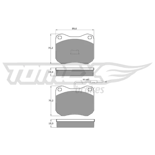Sada brzdových platničiek kotúčovej brzdy TOMEX Brakes TX 10-42