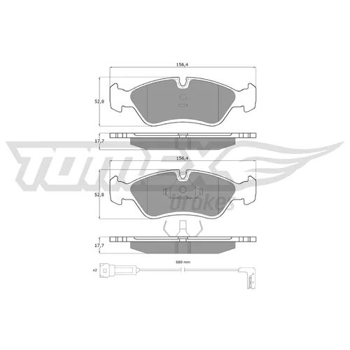 Sada brzdových platničiek kotúčovej brzdy TOMEX Brakes TX 10-681