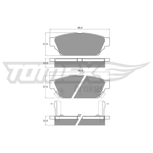 Sada brzdových platničiek kotúčovej brzdy TOMEX Brakes TX 11-55
