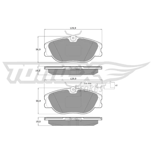 Sada brzdových platničiek kotúčovej brzdy TOMEX Brakes TX 12-44