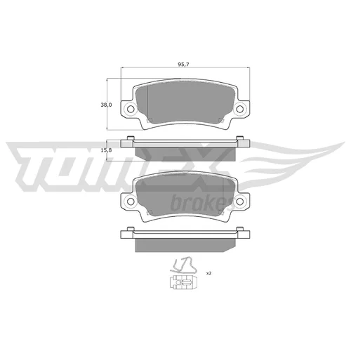 Sada brzdových platničiek kotúčovej brzdy TOMEX Brakes TX 13-75