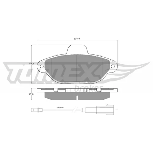 Sada brzdových platničiek kotúčovej brzdy TOMEX Brakes TX 15-96