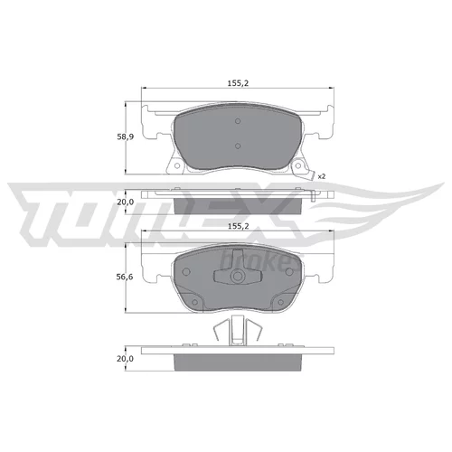 Sada brzdových platničiek kotúčovej brzdy TOMEX Brakes TX 17-86