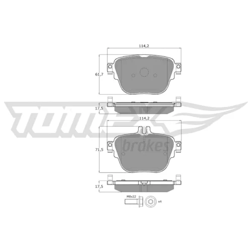 Sada brzdových platničiek kotúčovej brzdy TOMEX Brakes TX 60-51