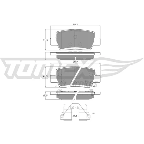 Sada brzdových platničiek kotúčovej brzdy TOMEX Brakes TX 61-09