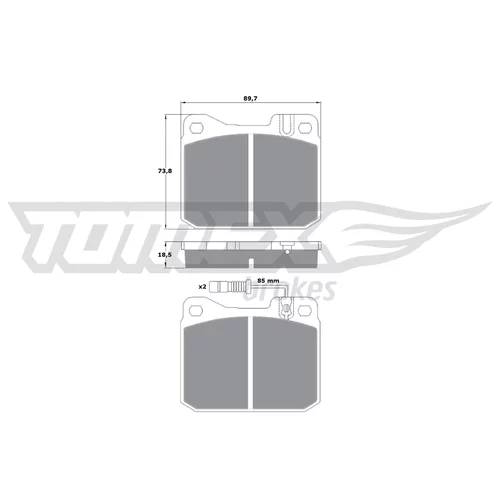 Sada brzdových platničiek kotúčovej brzdy TOMEX Brakes TX 10-225