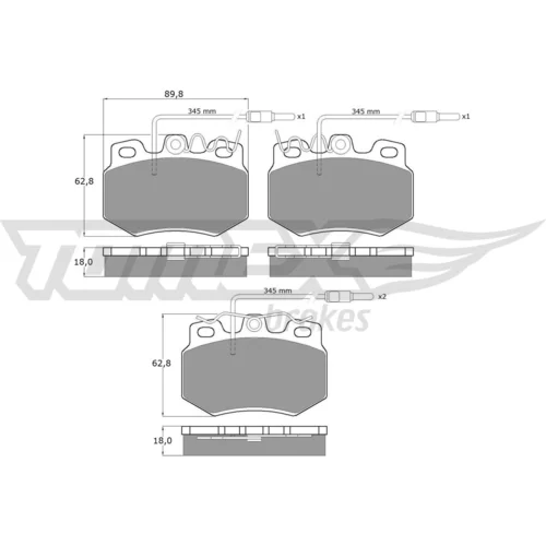 Sada brzdových platničiek kotúčovej brzdy TOMEX Brakes TX 10-552