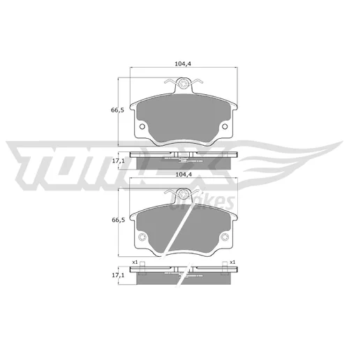 Sada brzdových platničiek kotúčovej brzdy TOMEX Brakes TX 10-73