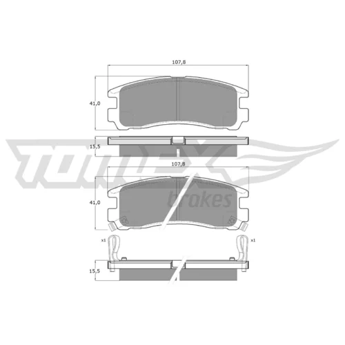 Sada brzdových platničiek kotúčovej brzdy TOMEX Brakes TX 11-04