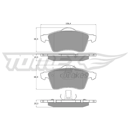 Sada brzdových platničiek kotúčovej brzdy TOMEX Brakes TX 13-91