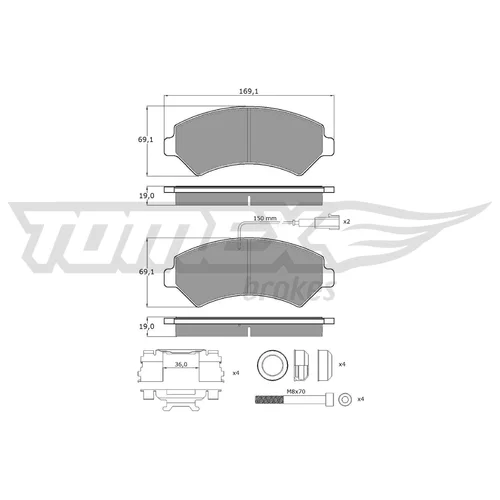 Sada brzdových platničiek kotúčovej brzdy TX 14-401 (TOMEX Brakes)