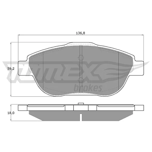 Sada brzdových platničiek kotúčovej brzdy TOMEX Brakes TX 16-25