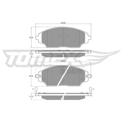 Sada brzdových platničiek kotúčovej brzdy TOMEX Brakes TX 17-00