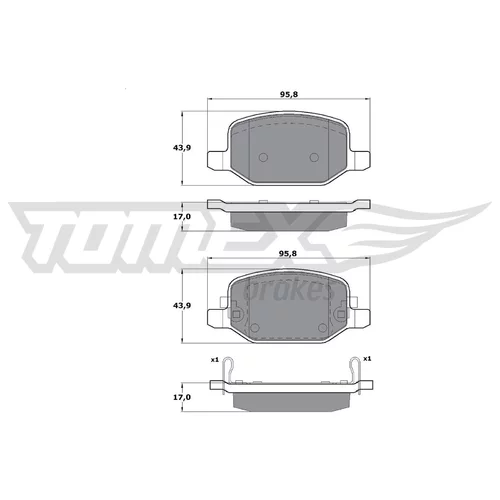 Sada brzdových platničiek kotúčovej brzdy TOMEX Brakes TX 17-18