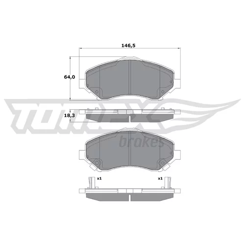 Sada brzdových platničiek kotúčovej brzdy TOMEX Brakes TX 17-67