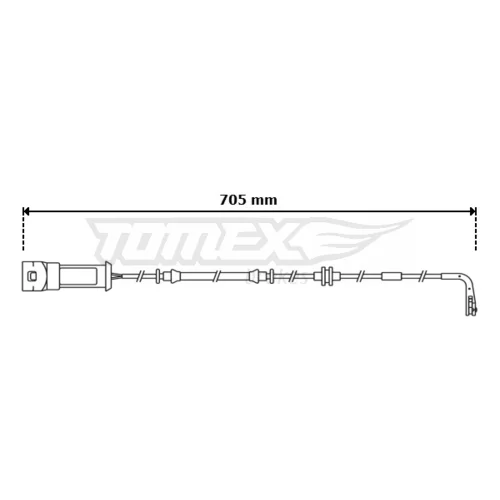 Výstražný kontakt opotrebenia brzdového obloženia TOMEX Brakes TX 30-79