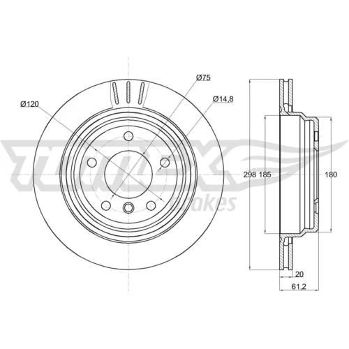 Brzdový kotúč TOMEX Brakes TX 71-65