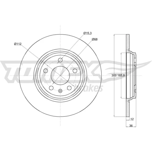 Brzdový kotúč TOMEX Brakes TX 74-20