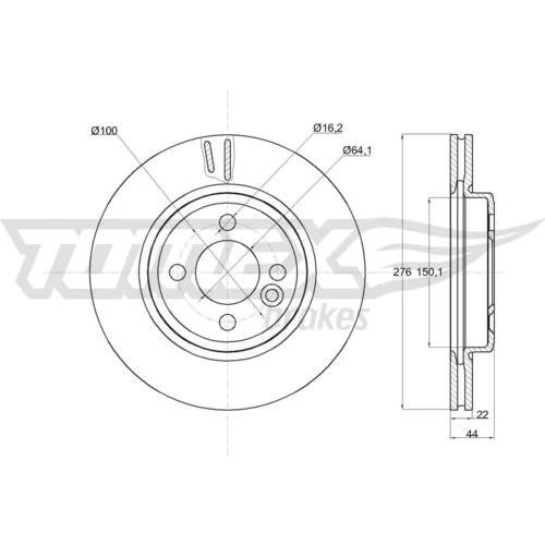 Brzdový kotúč TOMEX Brakes TX 74-37