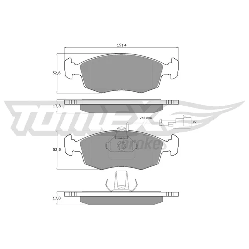 Sada brzdových platničiek kotúčovej brzdy TX 14-11 (TOMEX Brakes)