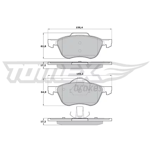Sada brzdových platničiek kotúčovej brzdy TX 17-27 (TOMEX Brakes)