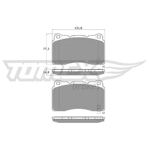 Sada brzdových platničiek kotúčovej brzdy TOMEX Brakes TX 17-96