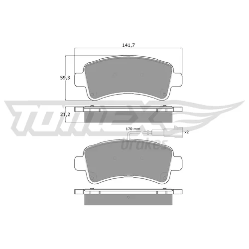 Sada brzdových platničiek kotúčovej brzdy TOMEX Brakes TX 18-11