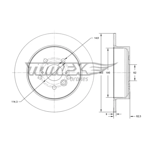Brzdový kotúč TOMEX Brakes TX 71-91
