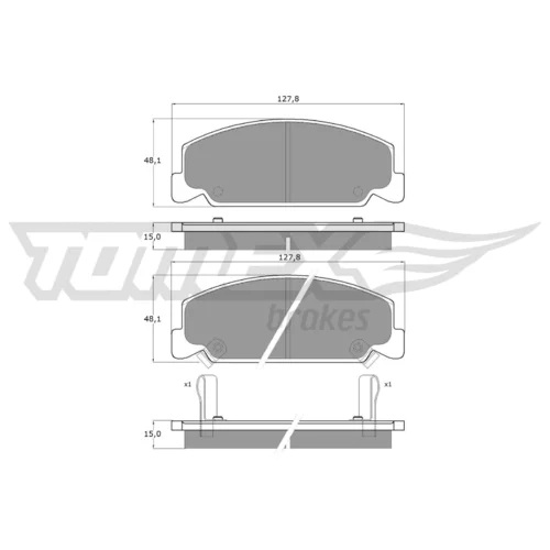 Sada brzdových platničiek kotúčovej brzdy TOMEX Brakes TX 10-97