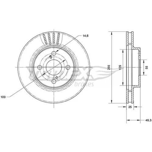 Brzdový kotúč TOMEX Brakes TX 71-10