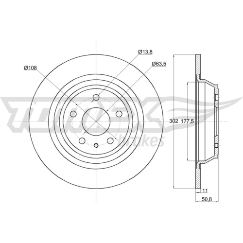 Brzdový kotúč TOMEX Brakes TX 74-40