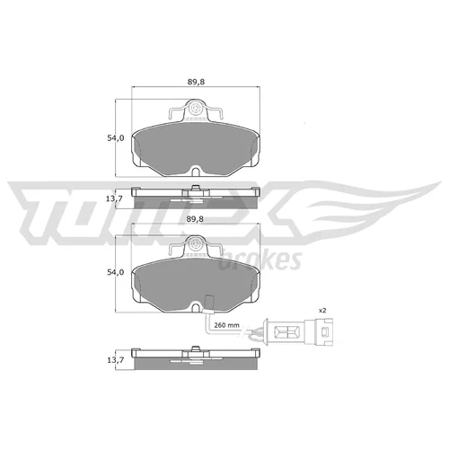 Sada brzdových platničiek kotúčovej brzdy TOMEX Brakes TX 10-671