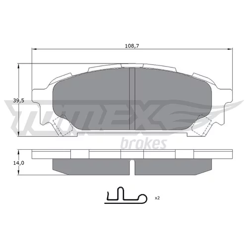 Sada brzdových platničiek kotúčovej brzdy TOMEX Brakes TX 15-60