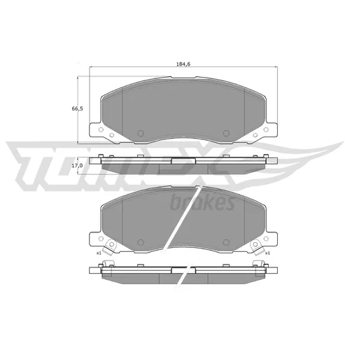 Sada brzdových platničiek kotúčovej brzdy TOMEX Brakes TX 16-35