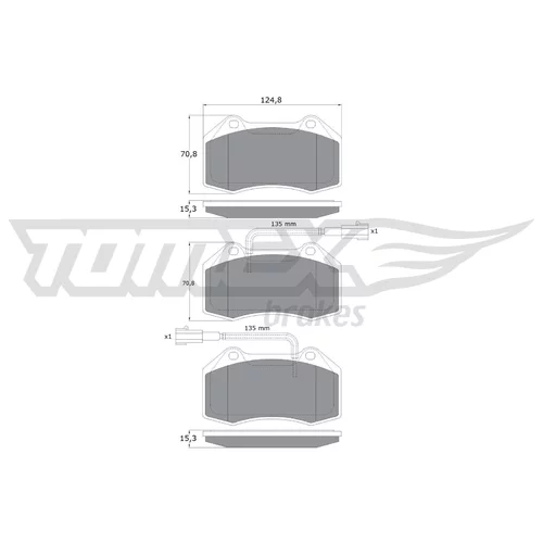 Sada brzdových platničiek kotúčovej brzdy TOMEX Brakes TX 16-731