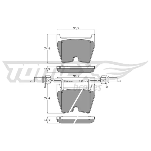 Sada brzdových platničiek kotúčovej brzdy TOMEX Brakes TX 17-99