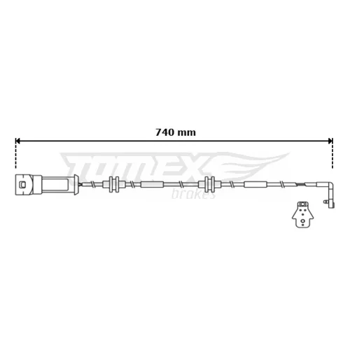 Výstražný kontakt opotrebenia brzdového obloženia TOMEX Brakes TX 30-76