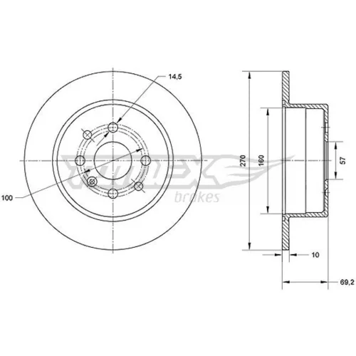 Brzdový kotúč TOMEX Brakes TX 70-63