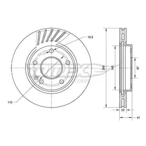 Brzdový kotúč TOMEX Brakes TX 71-13