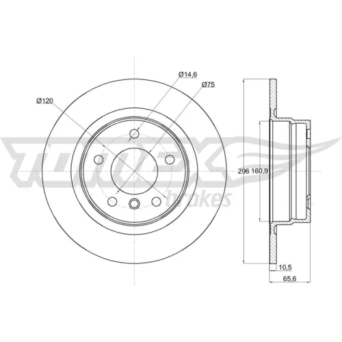 Brzdový kotúč TOMEX Brakes TX 74-30