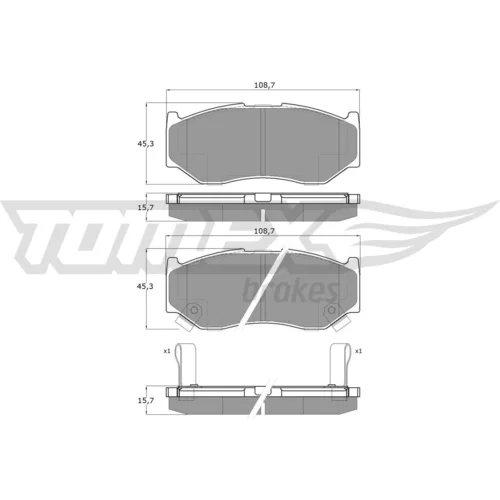 Sada brzdových platničiek kotúčovej brzdy TOMEX Brakes TX 14-70