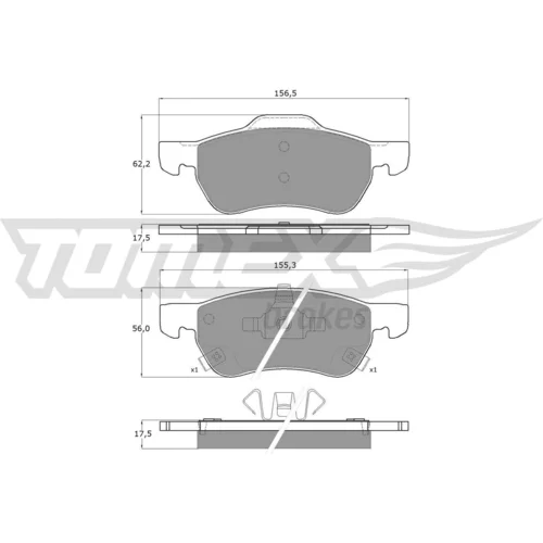 Sada brzdových platničiek kotúčovej brzdy TOMEX Brakes TX 15-08