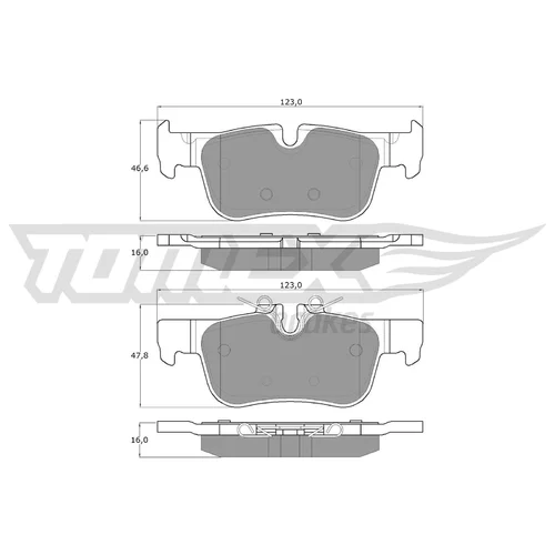Sada brzdových platničiek kotúčovej brzdy TOMEX Brakes TX 18-44