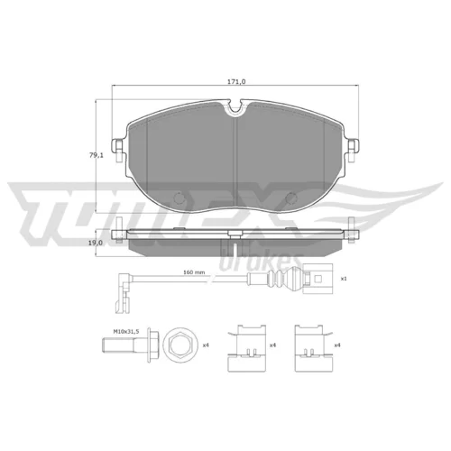 Sada brzdových platničiek kotúčovej brzdy TOMEX Brakes TX 60-63
