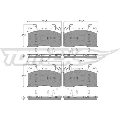 Sada brzdových platničiek kotúčovej brzdy TOMEX Brakes TX 61-11