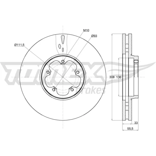 Brzdový kotúč TOMEX Brakes TX 74-41